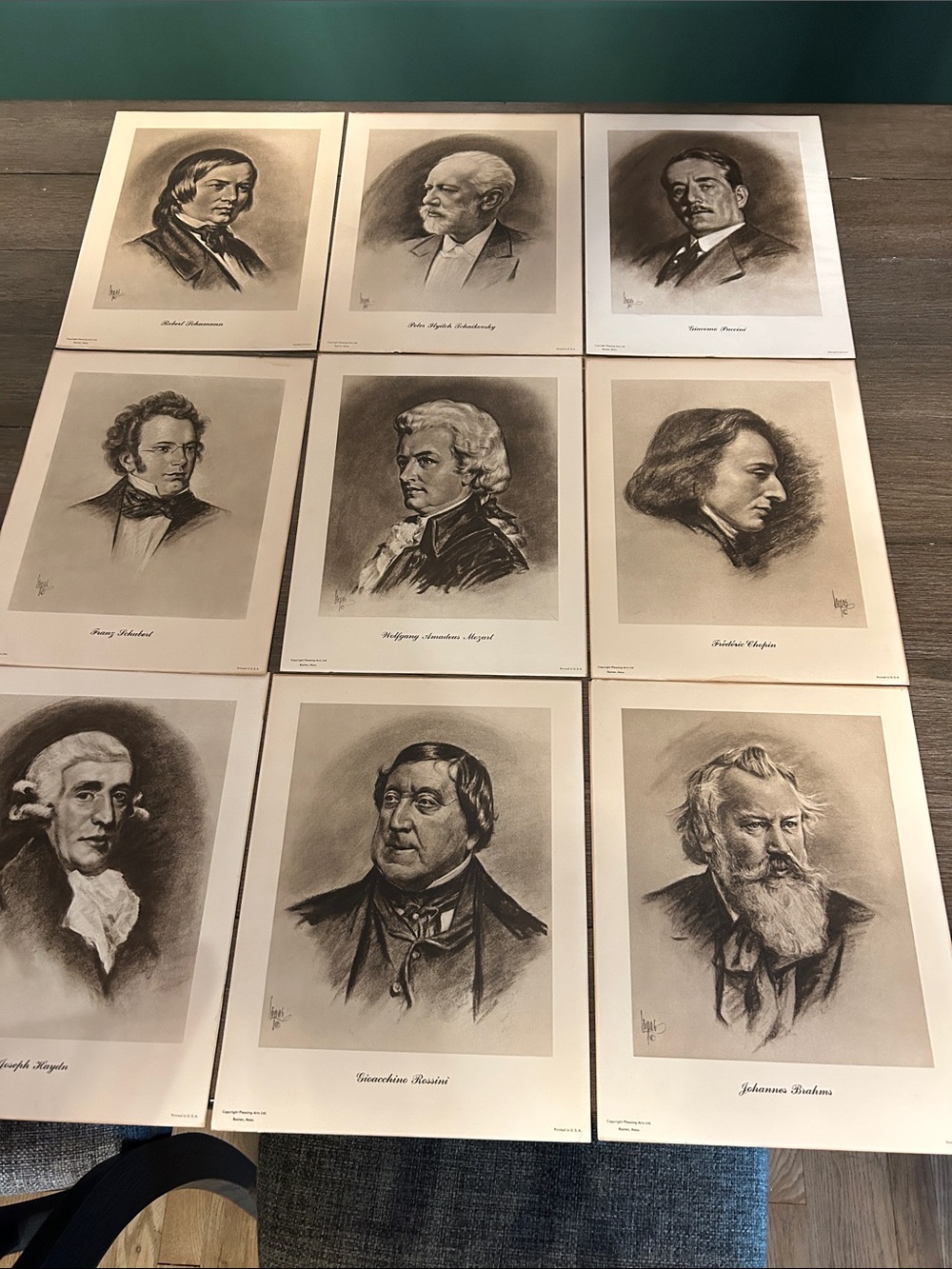 Vintage Louis Lupas Lithographs Famous Composers vintage unframed
